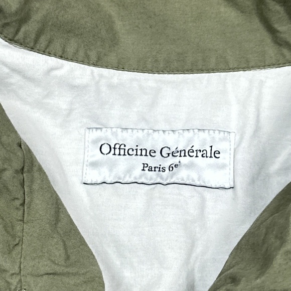 Officine Generale Eren Green Cotton Oversized S/S Button Shirt Mens 2XL - Picture 5 of 8